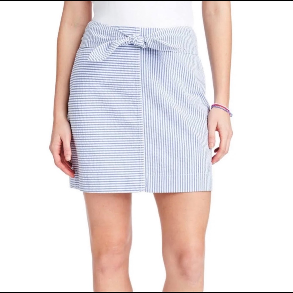 NWT Vineyard Vines Seersucker Tie Front Skirt